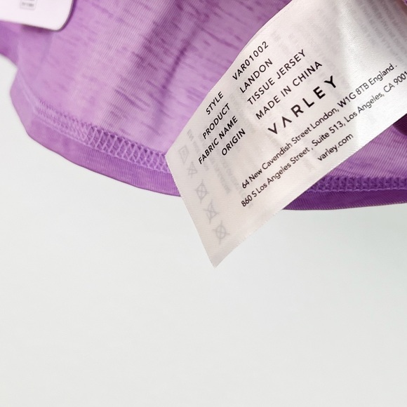 NWT Varley Shopbop Landon Tissue Jersey Short Sleeve Tee in Purple - Picture 9 of 9